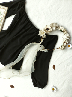 Blusa preta social ciganinha - P - loja online