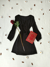 Vestido/Blusa alongada preta amassadinha Amaro - P