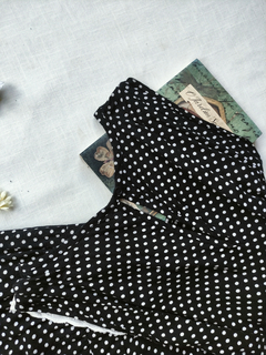 Vestido preto poá estilo tubinho vintage - P