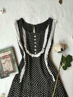Vestido preto poá estilo tubinho vintage - P - comprar online