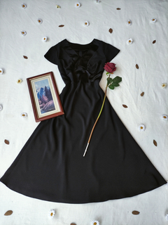 Vestido preto social evasê boneca - G