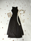 Vestido Super midi preto com fenda Maria bonita - P