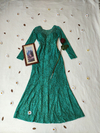 Vestido longo verde de renda sereia - P