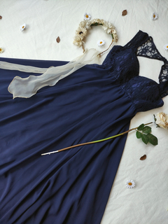 Vestido longo festa marinho princesa - GG - loja online