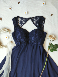 Vestido longo festa marinho princesa - GG