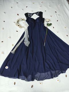Vestido longo festa marinho princesa - GG - comprar online