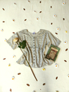 Camisa cinza indiana bordada de botões - M/G