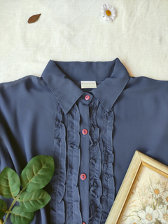Camisa azul raf Majestic frufru - G na internet