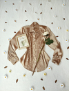 Camisa cetim bege/dourada - G