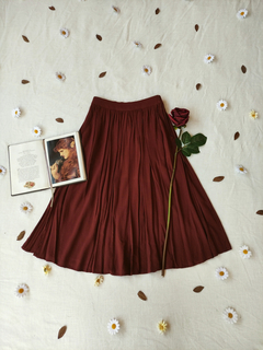 Saia midi marrom argila Forever 21 - P/M
