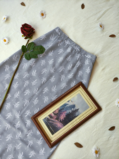 Saia super midi/longa cinza vintage - M - comprar online