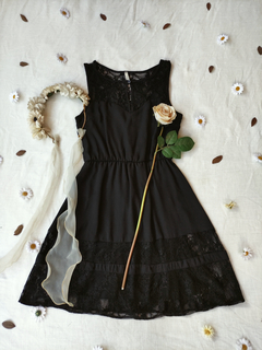 Vestido preto com renda Paper Crane USA - P/M