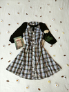 Vestido xadrez de botões estilo retrô - M/G