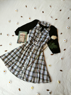 Vestido xadrez de botões estilo retrô - M/G - loja online