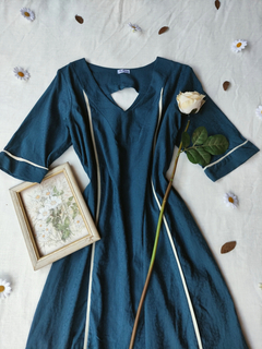 Vestido midi azul tubinho clássico - G na internet