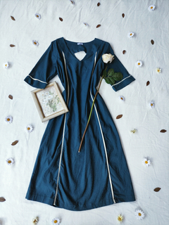 Vestido midi azul tubinho clássico - G