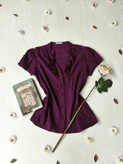 Camisa boneca amassadinha roxa ak casual - M - Themargare