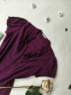 Camisa boneca amassadinha roxa ak casual - M - Themargare