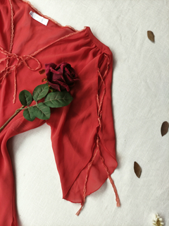 Blusa laranja social boho com rendinhas - G na internet