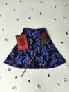 Saia evasê preta/roxo Ann Taylor Petite - P/PP