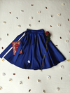 Saia midi godê azul royal com bolsos - M