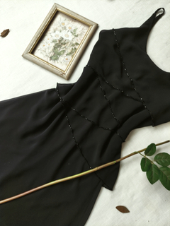Vestido festa preto de camadas bordado - M na internet