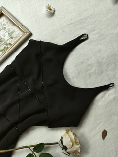Vestido festa preto de camadas bordado - M - loja online