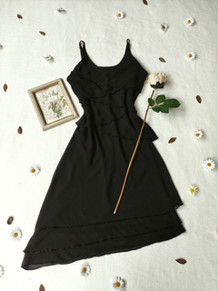 Vestido festa preto de camadas bordado - M na internet