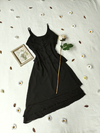 Vestido festa preto de camadas bordado - M