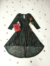 Vestido super midi mullet verde/preto - P