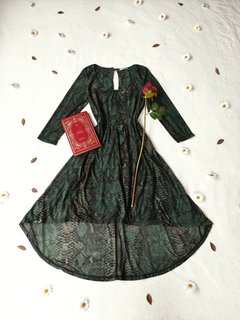 Vestido super midi mullet verde/preto - P