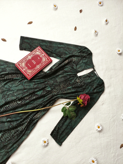 Vestido super midi mullet verde/preto - P