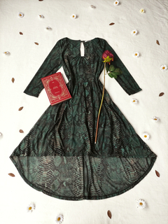 Vestido super midi mullet verde/preto - P - Themargare