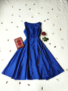 Vestido festa super midi azul royal estilo vintage 50s - P/M