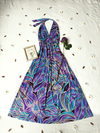 Vestido longo roxo/azul frente única - P