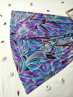 Vestido longo roxo/azul frente única - P - comprar online