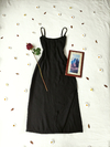 Vestido super midi preto social tubinho - M/G