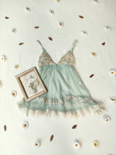 Blusinha baby doll de tule e rendinhas - P
