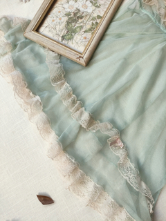 Blusinha baby doll de tule e rendinhas - P na internet