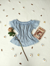 Blusa de tule azul clarinha ciganinha - G