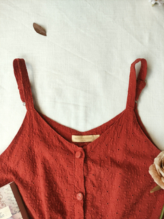 blusinha de lese bordada algodão terracota - P/M - comprar online