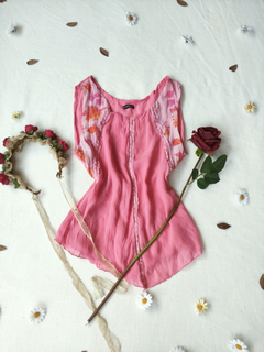 Blusa rosa amassadinha vintage - P