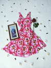 Vestido midi assimétrico rosa frete única - P