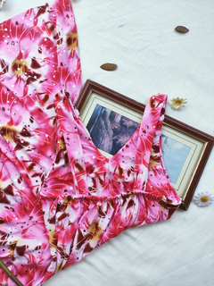 Vestido midi assimétrico rosa frete única - P na internet