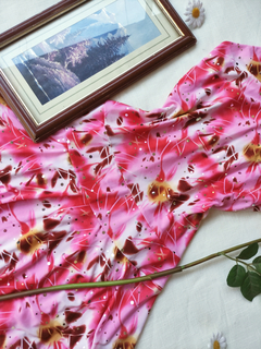 Imagem do Vestido midi assimétrico rosa frete única - P