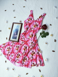 Vestido midi assimétrico rosa frete única - P na internet