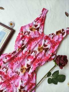 Vestido midi assimétrico rosa frete única - P - comprar online