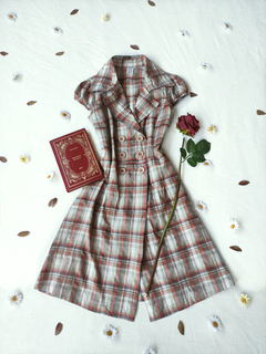 Vestido midi xadrez boneca - M - comprar online