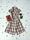 Vestido midi xadrez boneca - M
