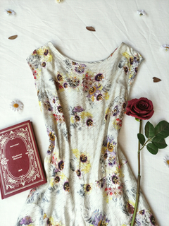 Vestido bege floral Ellus - P - comprar online
